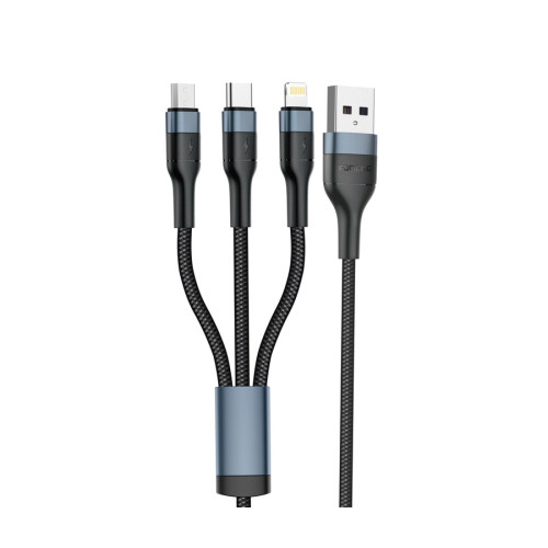 FONENG kabel X51 3w1 3A 1.2M Czarny