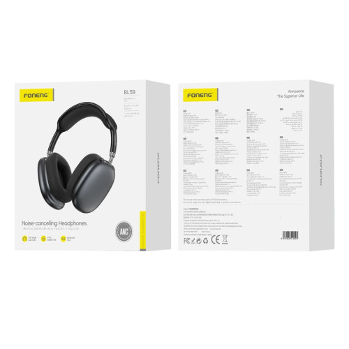 FONENG Wireless Over-Ear Headphones (ANC) BL59 Black