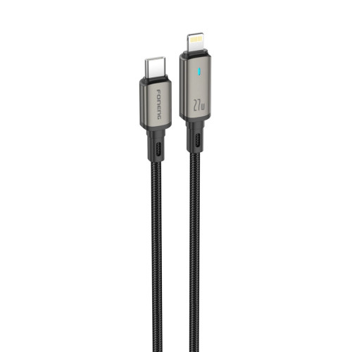 FONENG kabel XS12 USB-C - Lightning PD 27W 1.2M Czarny