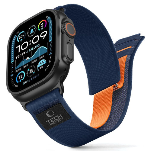 Pasek Tech-Protect Nylon Elite do Apple Watch 8/9/10/11/SE/Ultra 44/45/46/49mm Navy/orange