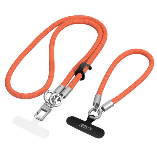 Zestaw dwóch smyczy Tech-Protect C10S Rope Crossbody & Wrist Orange/titanium
