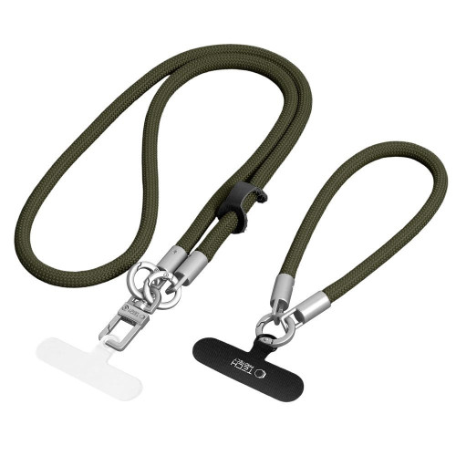 Zestaw dwóch smyczy Tech-Protect C10S Rope Crossbody & Wrist Olive Green/titanium