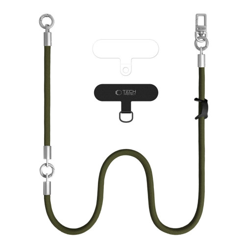 Zestaw dwóch smyczy Tech-Protect C10S Rope Crossbody & Wrist Olive Green/titanium