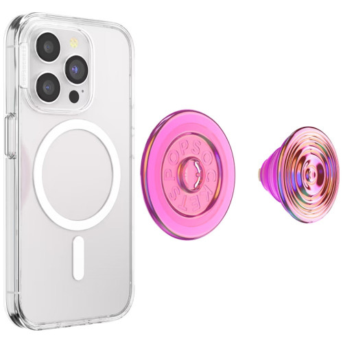 Uchwyt i podstawka do telefonu           Popsockets Round Ripple Iridescent Aviation Opalescent MagSafe różowy