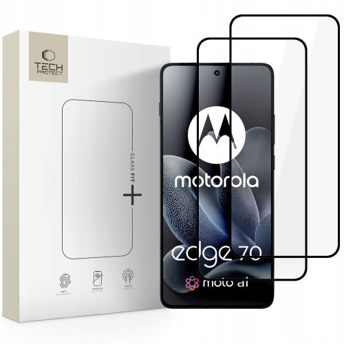 Szkło hartowane Tech-Protect Glass Fit+ do Motorola Edge 70 5G Black [2 PACK]