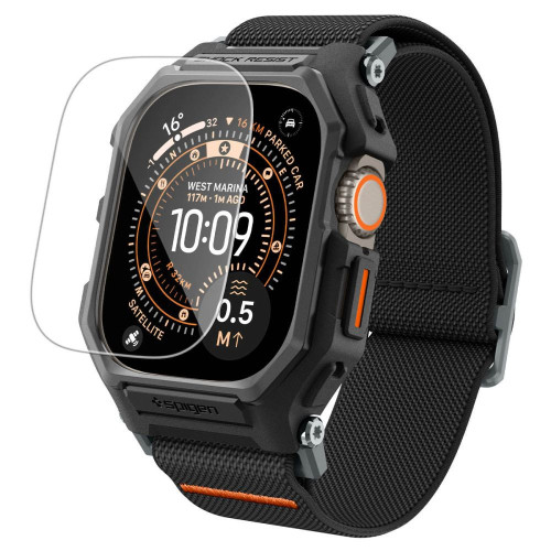 Spigen Lite Fit Pro Case & Tempered Glass for Apple Watch Ultra 1 / 2 / 3 (49 Mm) Matte Black