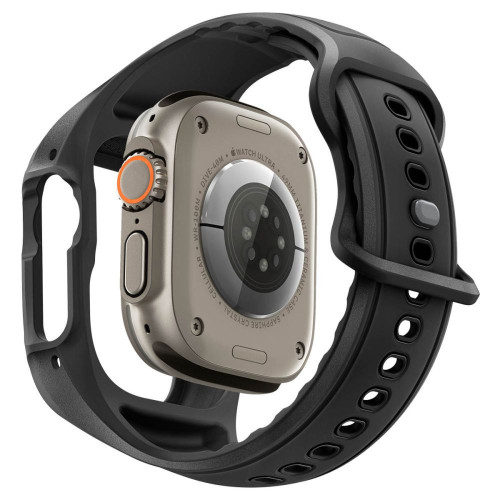 Spigen Liquid Air Pro Case & Tempered Glass for Apple Watch Ultra 1 / 2 / 3 (49 Mm) Black