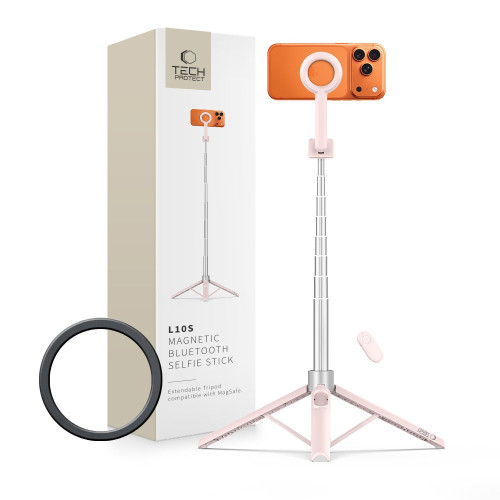 Tech-protect L10s Magsafe Bluetooth Selfie Stick Tripod Pink/grey