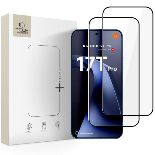 Tech-Protect Glass Fit+ 2-pack Xiaomi 17t Pro Black