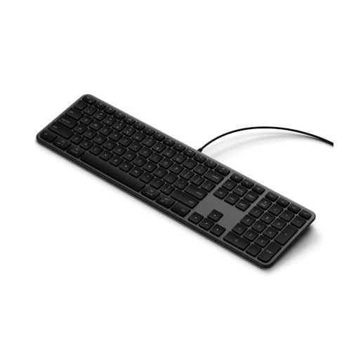 Satechi Slim LX3 Wired - USB-C/USB-A keyboard with numeric layout and Mac/Windows mode switch (space black)