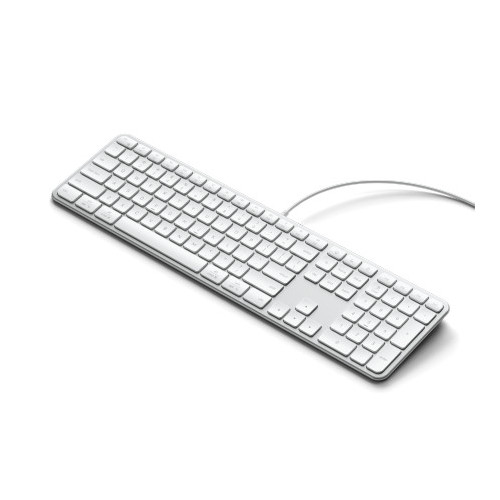 Satechi Slim LX3 Wired - USB-C/USB-A keyboard with numeric keypad and Mac/Windows mode switch (silver)