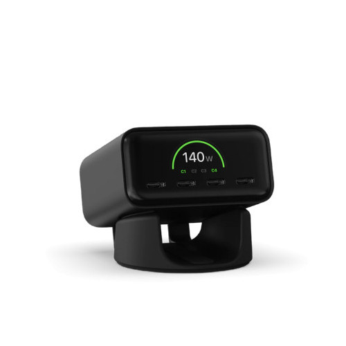 Satechi ChargeView GaN 140 W - ładowarka sieciowa 140W z wyświetlaczem, 4x USB-C (space black)