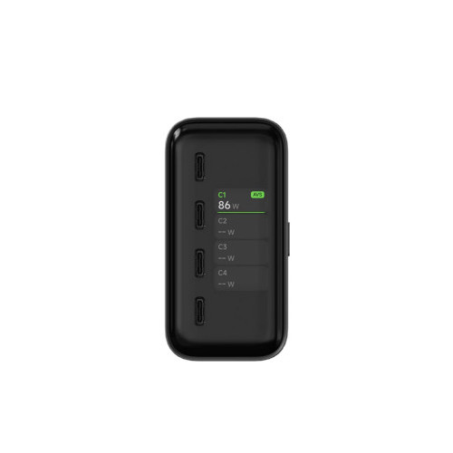Satechi ChargeView GaN 140 W - ładowarka sieciowa 140W z wyświetlaczem, 4x USB-C (space black)