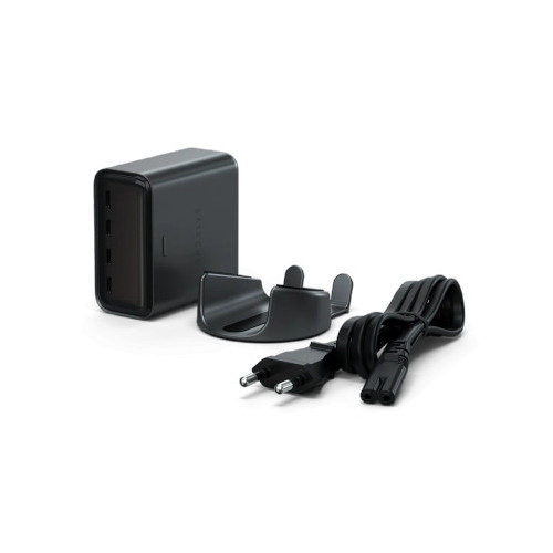 Satechi ChargeView GaN 140 W - ładowarka sieciowa 140W z wyświetlaczem, 4x USB-C (space black)