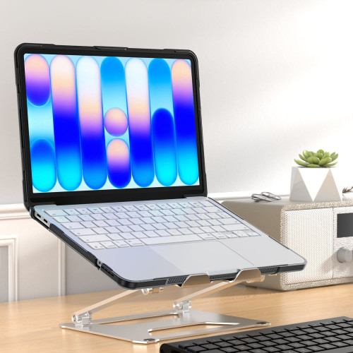 Tech-Protect Velar for MacBook Neo 13 placed on an open laptop with raised edges