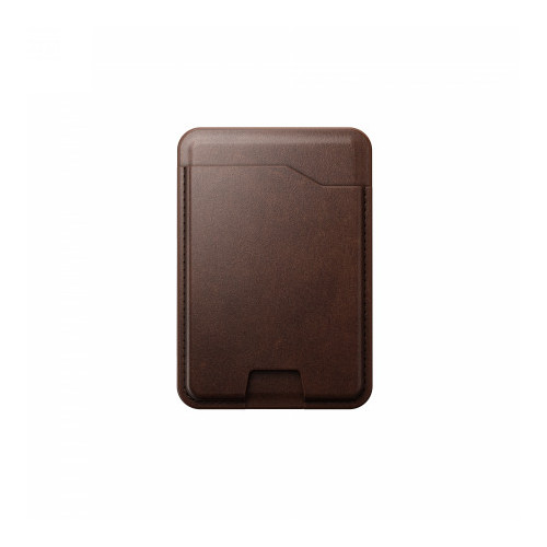 NOMAD Leather Mag Wallet - skórzany portfel kompatybilny z MagSafe oraz Apple Find My, skóra Horween (rustic brown)