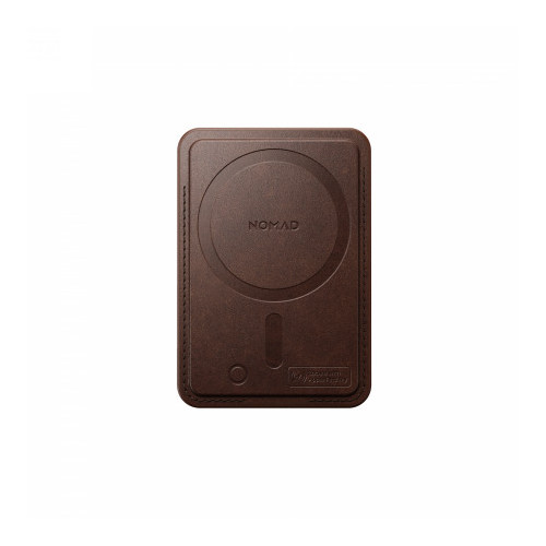 NOMAD Leather Mag Wallet - skórzany portfel kompatybilny z MagSafe oraz Apple Find My, skóra Horween (rustic brown)