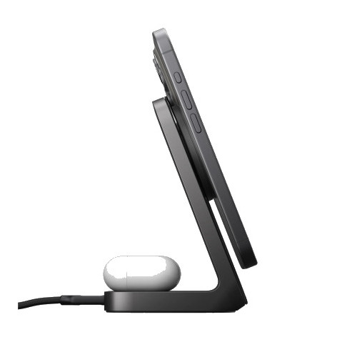 NOMAD Stand One - bezprzewodowa ładowarka Qi2,2 25W do dwóch urządzeń kompatybilna z MagSafe, 4 gen. (carbide)