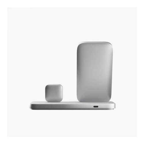 NOMAD Stand One Max - bezprzewodowa ładowarka Qi2, 25W do trzech urządzeń kompatybilna z MagSafe, 4 gen. (silver)