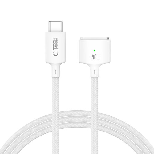 Tech-protect Mmc01 Ultraboost Magnetic Macbook Cable Type-c To Magsafe 3 140w 200cm White
