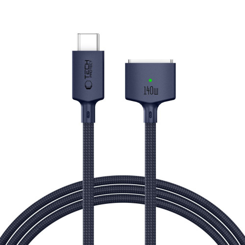 Tech-protect Mmc01 Ultraboost Magnetic Macbook Cable Type-c To Magsafe 3 140w 200cm Midnight Blue