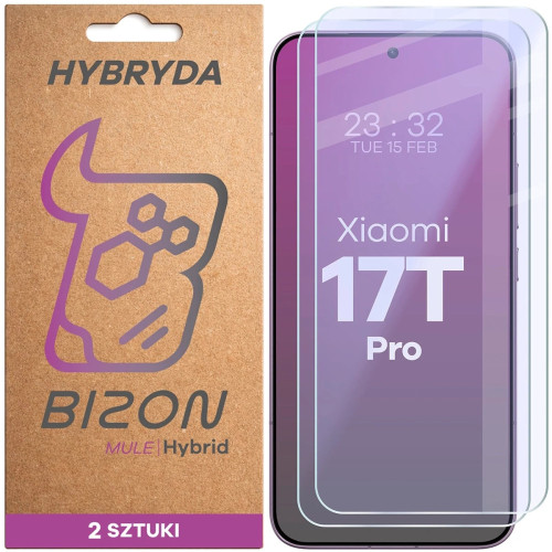 Flexible hybrid glass Bizon Hybrid Mule Duo for Xiaomi 17T Pro two-pack