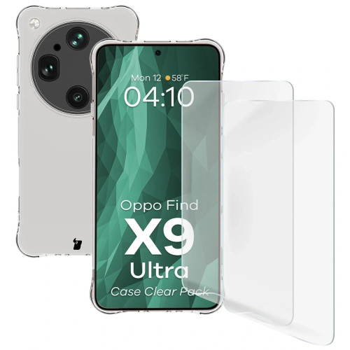 Bizon Case Clear Pack for Oppo Find X9 Ultra, transparent case and films