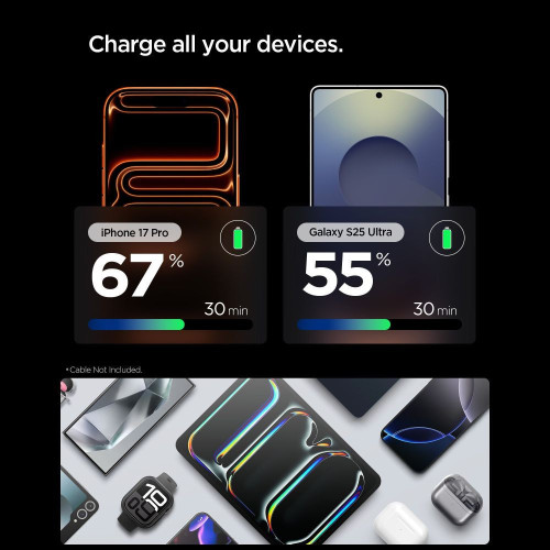 Spigen Ee301eu-gan Essential 1-port Network Charger 30w Gunmetal