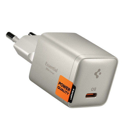 Spigen Ee301eu-gan Essential 1-port Network Charger 30w Natural Titanium