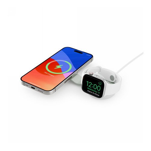 Twelve South ButterFly SE - ładowarka bezprzewodowa Qi2 do dwóch urządzeń kompatybilna z MagSafe, kabel USB-C w zestawie 