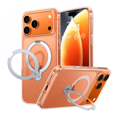 TORRAS Ostand Spin - etui do iPhone 17 Pro kompatybilne z MagSafe (clear)