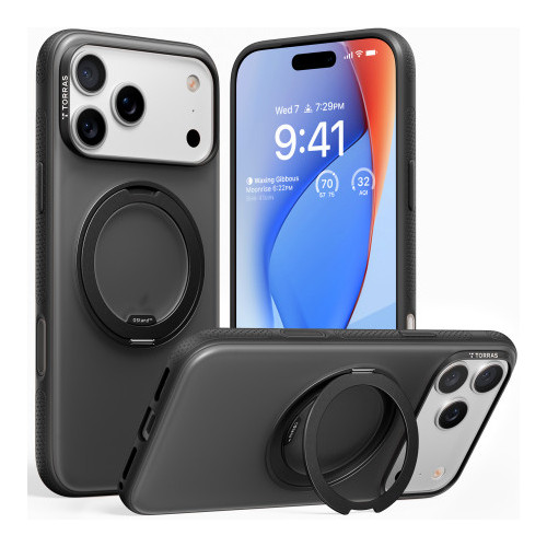 TORRAS Ostand R Fitness - case for iPhone 17 Pro Max compatible with MagSafe (black)