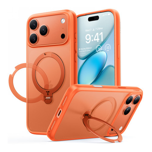 TORRAS Ostand Spin - etui do iPhone 17 Pro Max kompatybilne z MagSafe (energy orange)