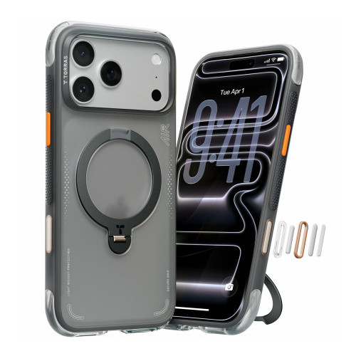 TORRAS Ostand Spin Air - etui do iPhone 17 Pro Max kompatybilne z MagSafe (shadow black)