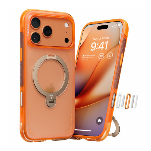 TORRAS Ostand Spin Air - etui do iPhone 17 Pro Max kompatybilne z MagSafe (horizon orange)