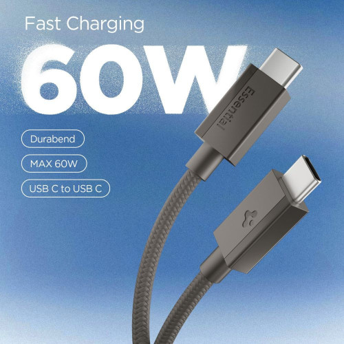 Spigen Eb6015cc Essential Type-c Cable 60w 150cm Gunmetal