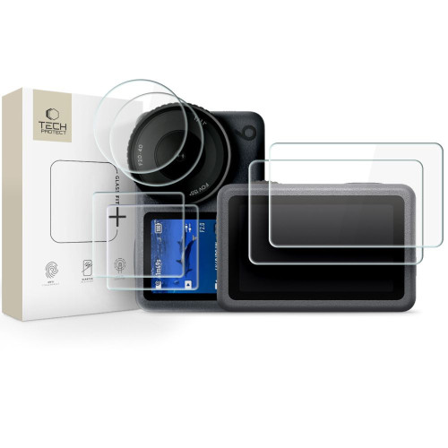 SzkŁo Hartowane Tech-protect Glass Fit+ 2-set Dji Osmo Action 6 Clear