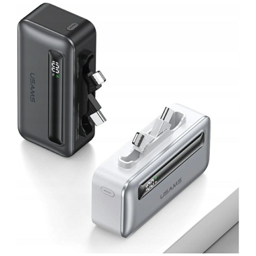 Powerbank USAMS XB-Series CD233 5000mAh PD 20W with USB-C / Lightning cable silver