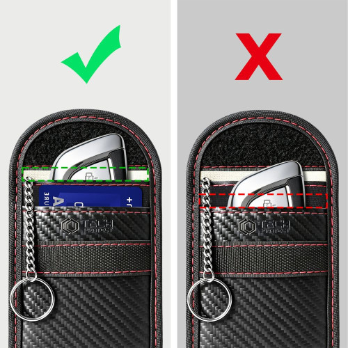 Tech-protect Klr100 Pouch Keyless Rfid Signal Blocker Case Carbon Black/red