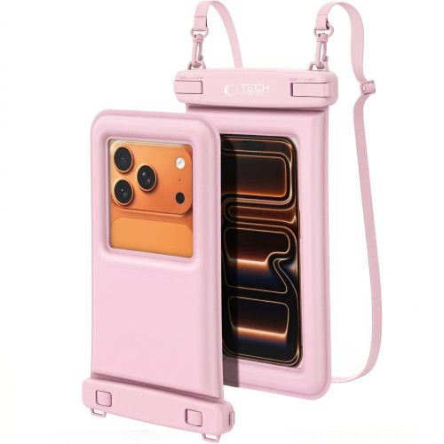 Tech-protect Uwc7 Universal Waterproof Floating Case 6.9 Inch Pink