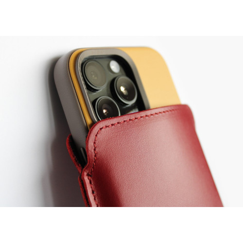 LURESKO ARMOD 4XL Leather slip case for phones up to 7 inches with card pocket (red)