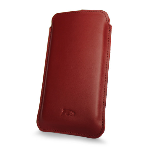 LURESKO ARMOD 4XL Leather slip case for phones up to 7 inches with card pocket (red)
