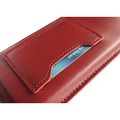 LURESKO ARMOD 4XL Leather slip case for phones up to 7 inches with card pocket (red)