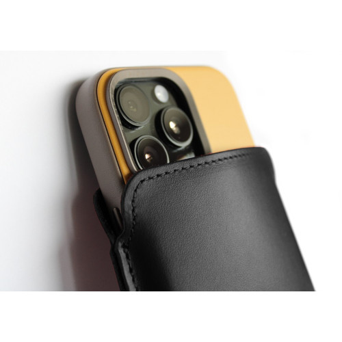 LURESKO ARMOD 4XL Leather slip case for phones up to 7 inches with card pocket (black)