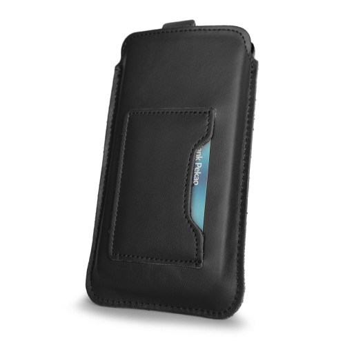 LURESKO ARMOD 4XL Leather slip case for phones up to 7 inches with card pocket (black)