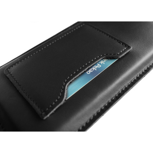 LURESKO ARMOD 4XL Leather slip case for phones up to 7 inches with card pocket (black)