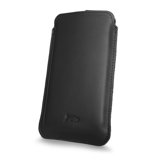 LURESKO ARMOD 4XL Leather slip case for phones up to 7 inches with card pocket (black)