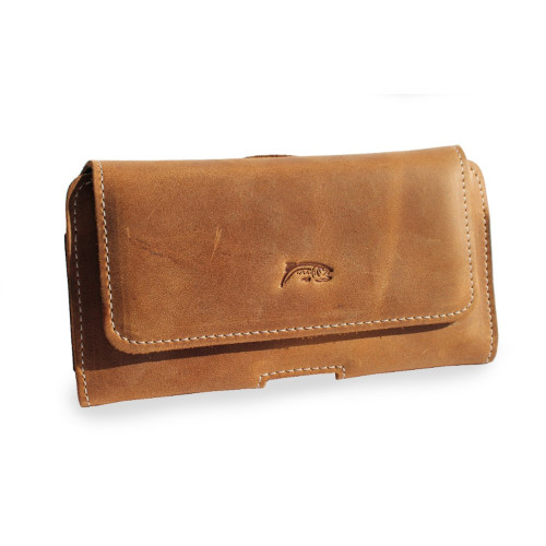 LURESKO HOLSTER XL Leather holster with double belt attachment 165x82x10mm (vintage brown)
