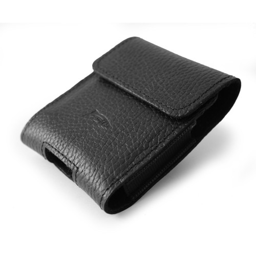 LURESKO FLIP SLEEVE M Leather protective case for Flip phones (black ribbed)