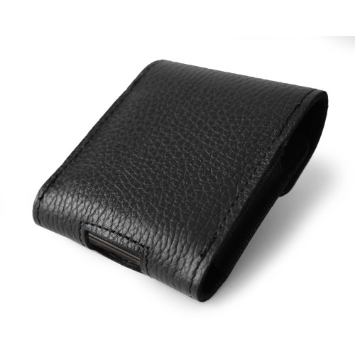 LURESKO FLIP SLEEVE M Leather protective case for Flip phones (black ribbed)